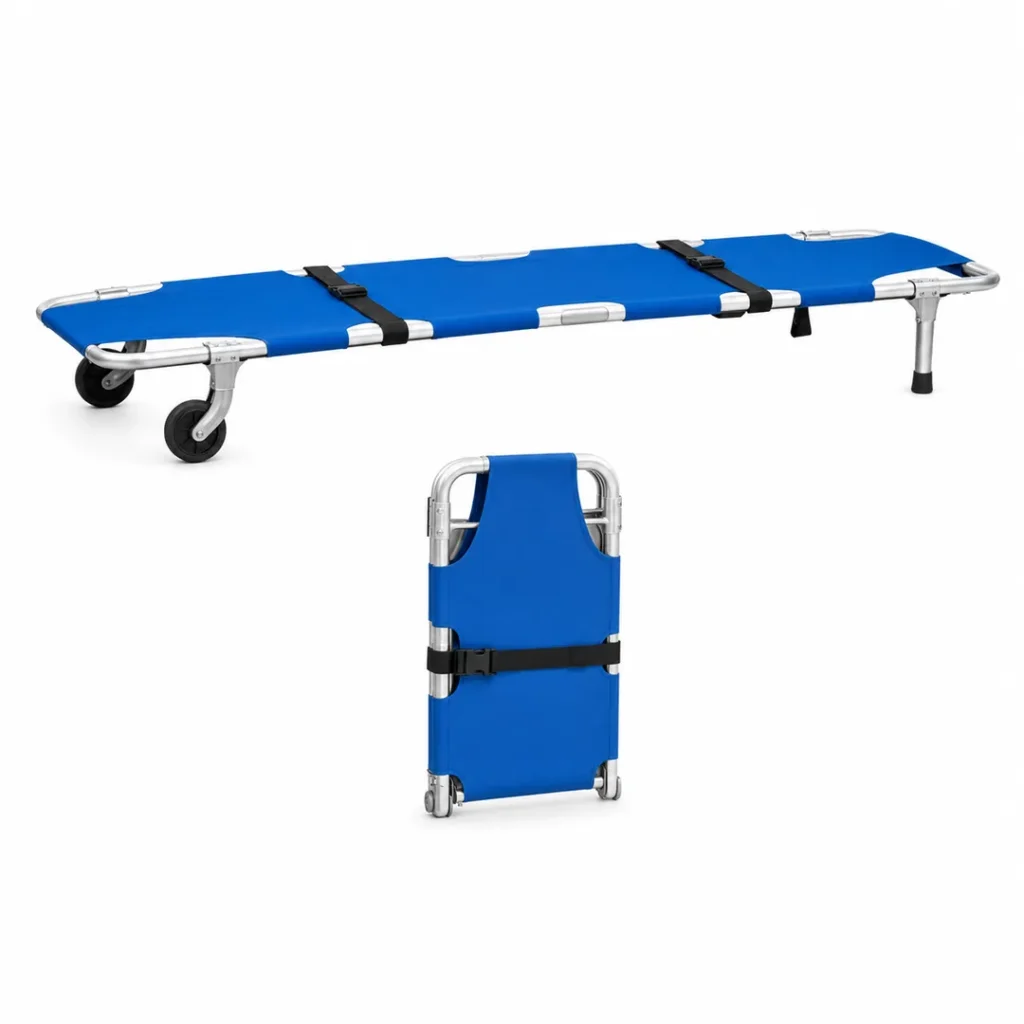 Brancard aluminium pliable + 02 roues - Réf. YDC -1A1 - Urgence Orlimedis Maroc