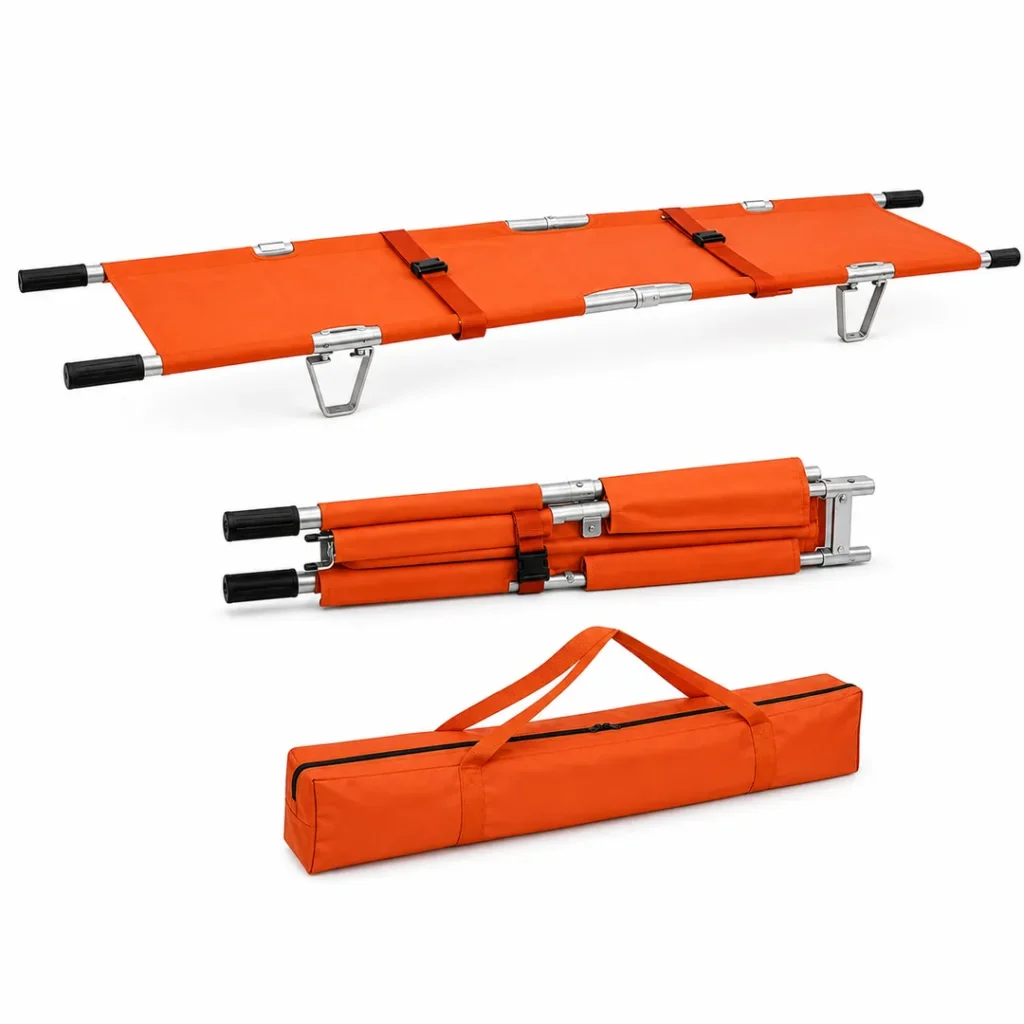 Brancard aluminium pliable en 2 et transversal - Réf. YDC-1A9 - Urgence Orlimedis Maroc