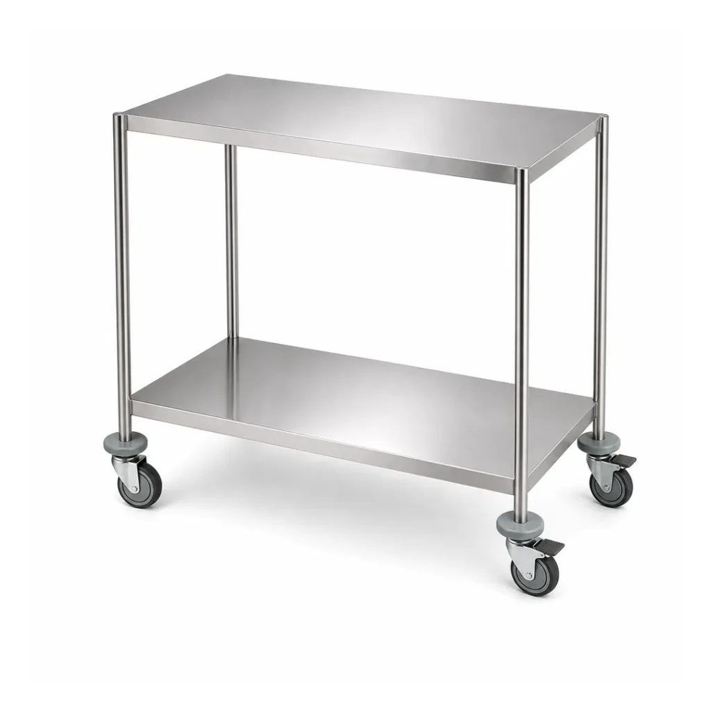 Table à instruments inox 304L à deux plateaux G2PI7550