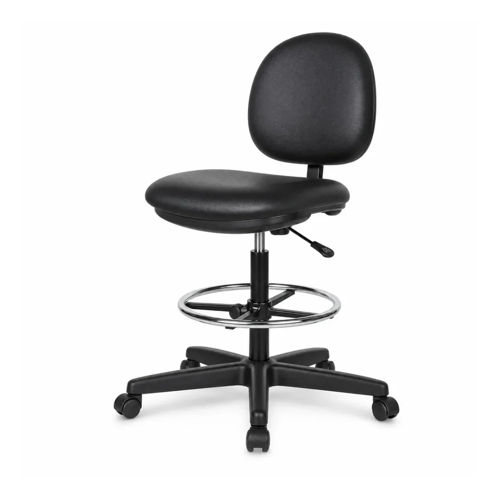 Tabouret de laboratoire avec repose-pieds TAD50 noir